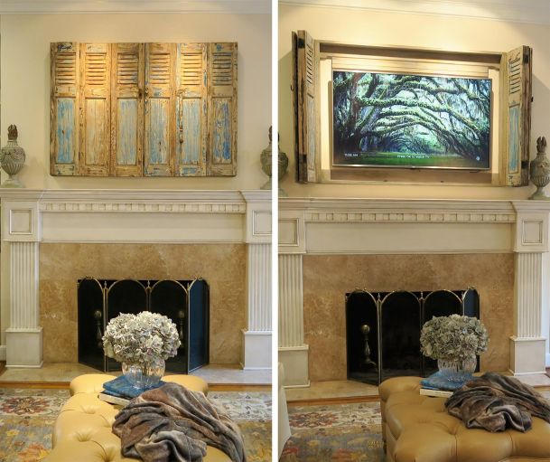 Hidden TV on and off