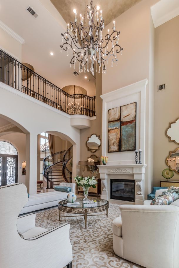 Living room with fireplace